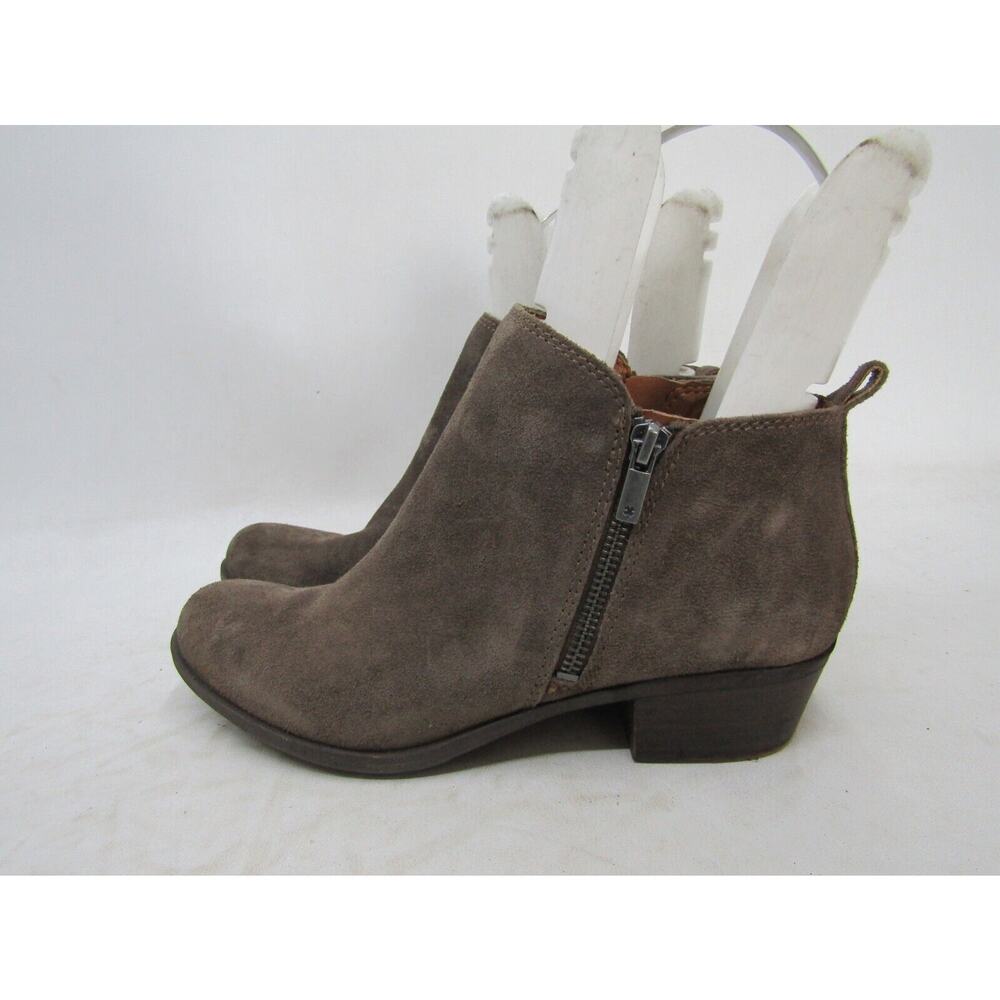 Lucky Brand Womens Size 9 M Light Brown Suede Zip Ankle Fashion Boots Bootie